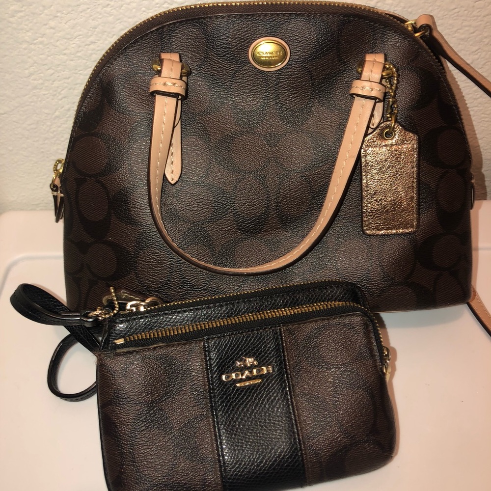Coach Purse with Coach Wristlet